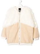 Andorine Teen Zipped Faux Fur Coat - White
