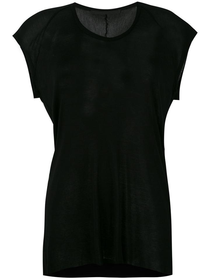 Haider Ackermann - Curved Hem T-shirt - Women - Spandex/elastane/rayon - L, Black, Spandex/elastane/rayon