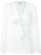 Michael Michael Kors Pussy Bow Blouse, Women's, Size: 4, White, Silk