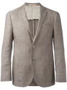Corneliani Two Button Blazer, Men's, Size: 48, Nude/neutrals, Virgin Wool/linen/flax/cupro/viscose