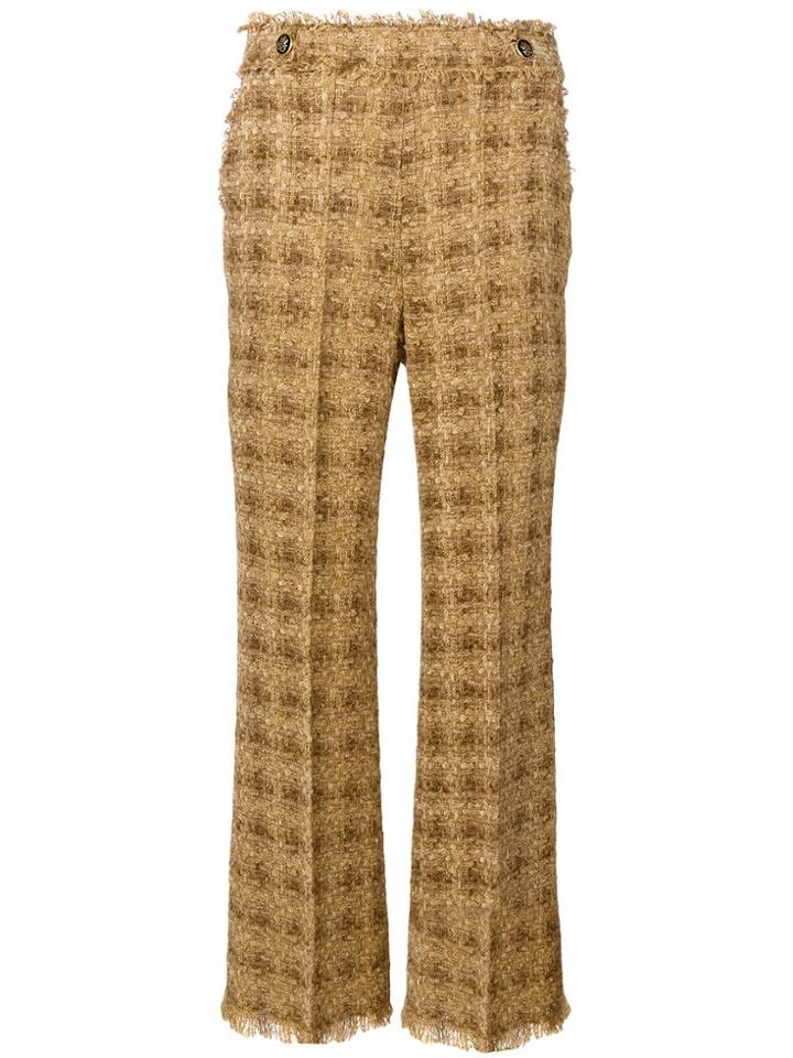 Msgm Tweed Knit Trousers - Nude & Neutrals