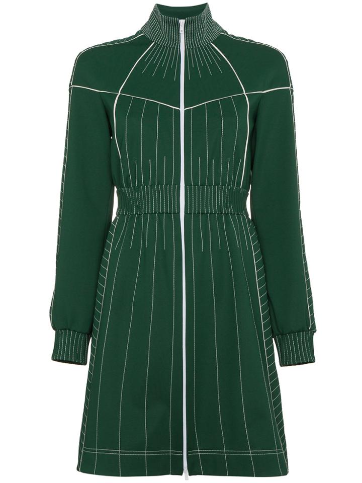 Valentino Mini Dress With Contrasting Stitching - Green
