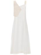 Mara Mac Panelled Midi Dress - White