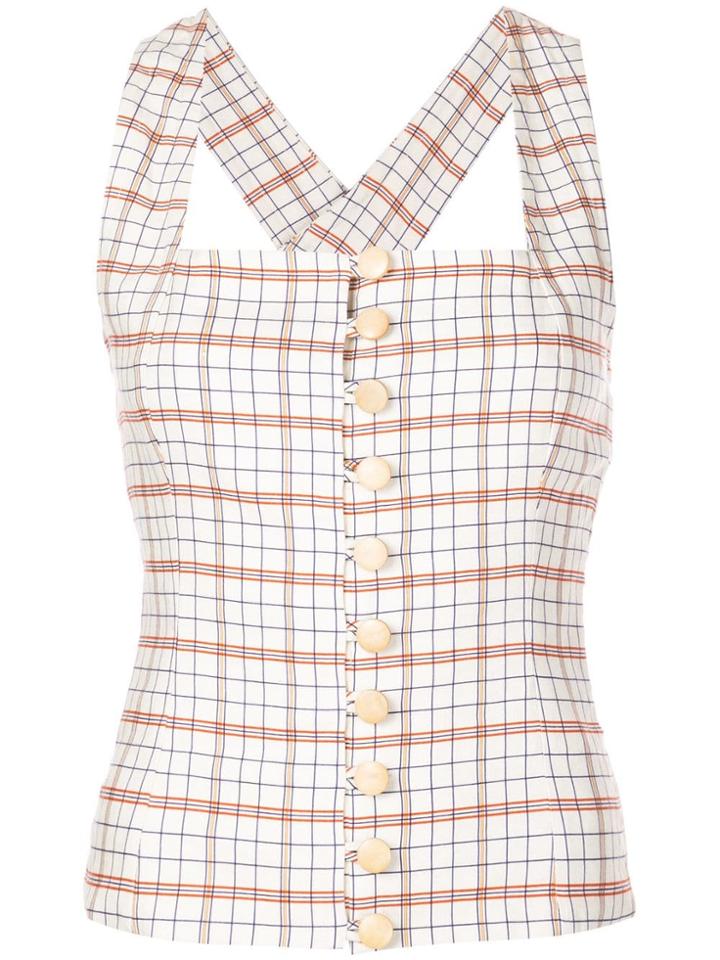 Nicholas Tartan Vest - White