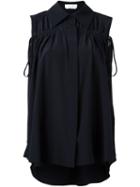 Chloé Drawstring Sleeveless Blouse, Women's, Size: 36, Blue, Silk