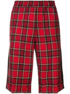 John Undercover Plaid Print Knee-length Shorts - Red