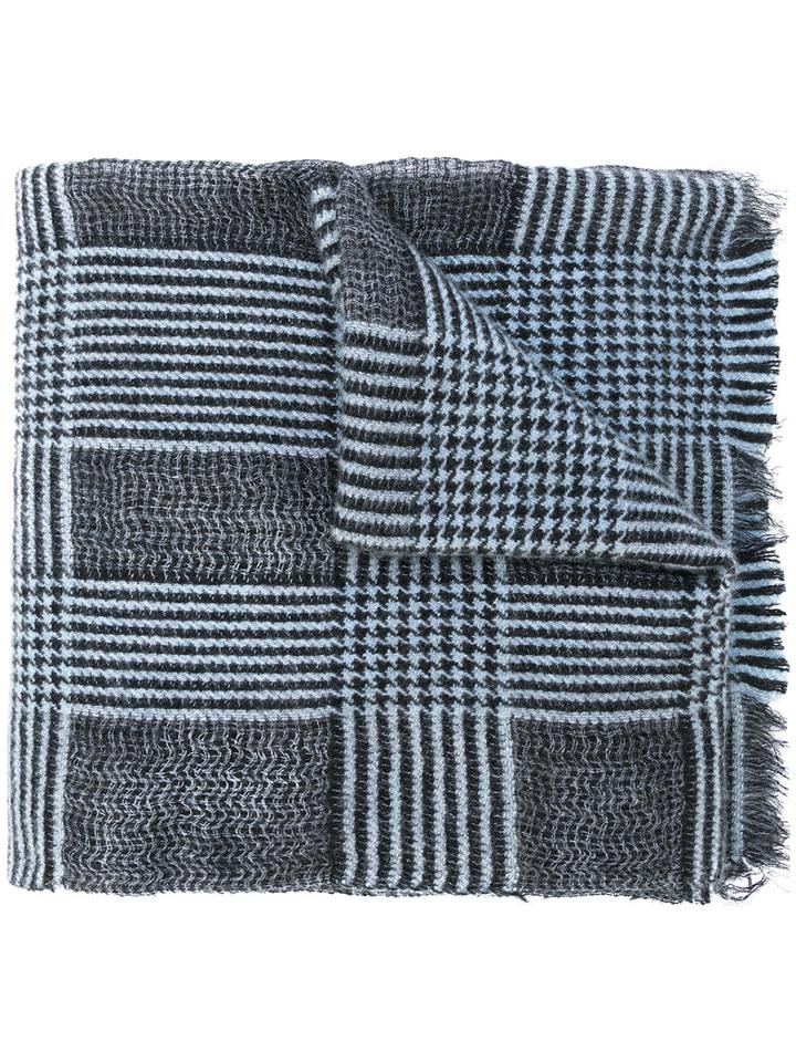Eleventy - Plaid Scarf - Men - Cashmere/wool/silk - One Size, Blue, Cashmere/wool/silk