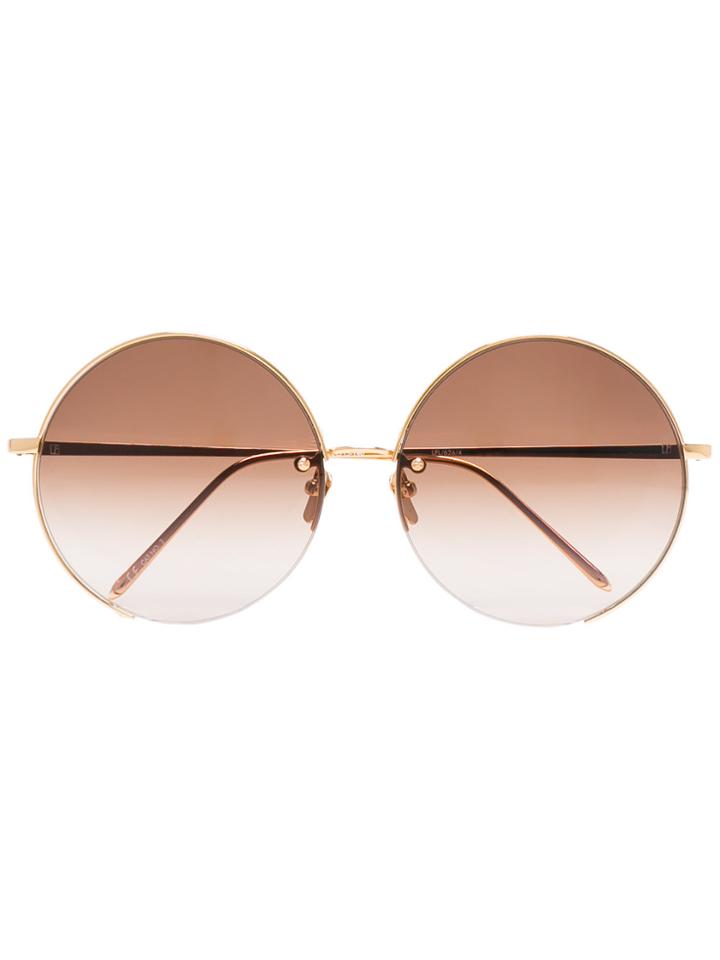 Linda Farrow 343 C6 Round Sunglasses - Metallic