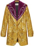 Gucci Brocade Evening Jacket With Detachable Lapel - Yellow & Orange