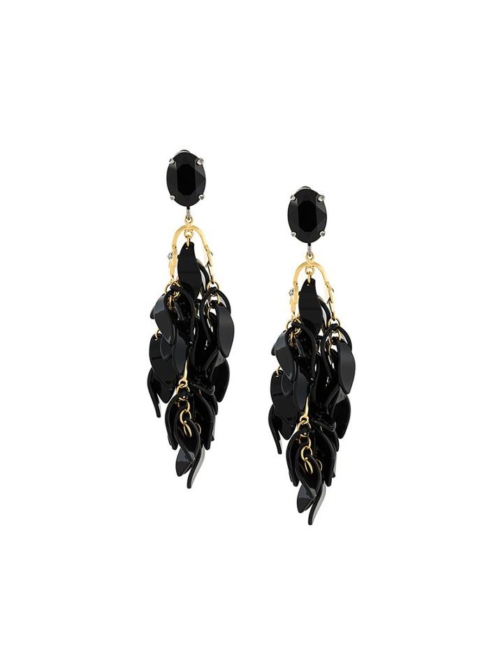 Marni Petal Cluster Clip On Earrings, Women's, Black