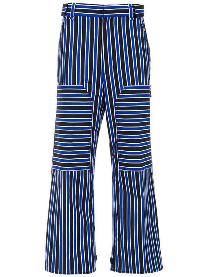 Reinaldo Lourenço Striped Cropped Trousers - Blue