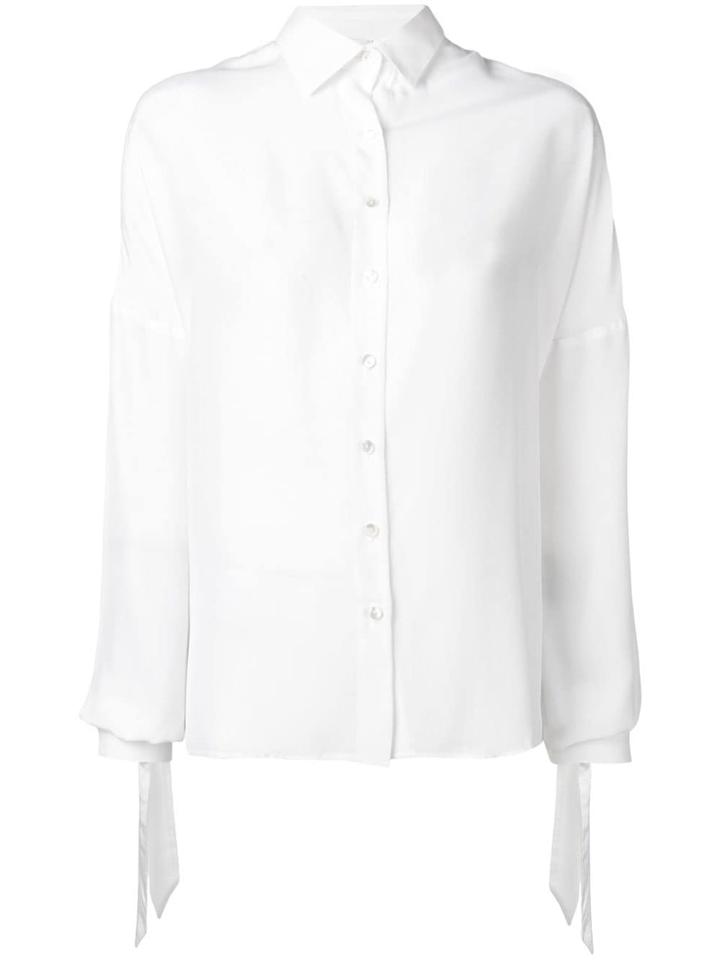 P.a.r.o.s.h. Tied Cuff Blouse - White