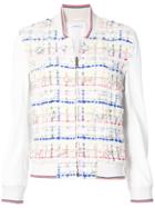 Thom Browne Classic Varsity Jacket With Deerskin Sleeves In Madras