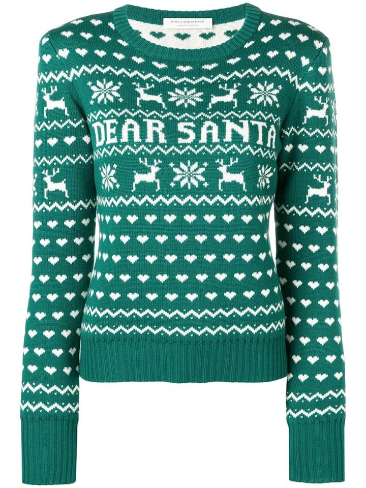 Philosophy Di Lorenzo Serafini 'dear Santa' Christmas Sweater - Green