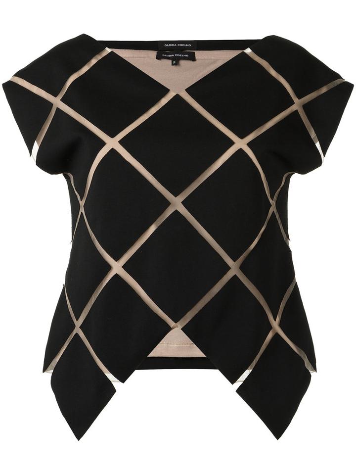 Gloria Coelho - Panels Top - Women - Elastodiene/polyester/viscose - M, Black, Elastodiene/polyester/viscose
