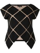 Gloria Coelho - Panels Top - Women - Elastodiene/polyester/viscose - M, Black, Elastodiene/polyester/viscose