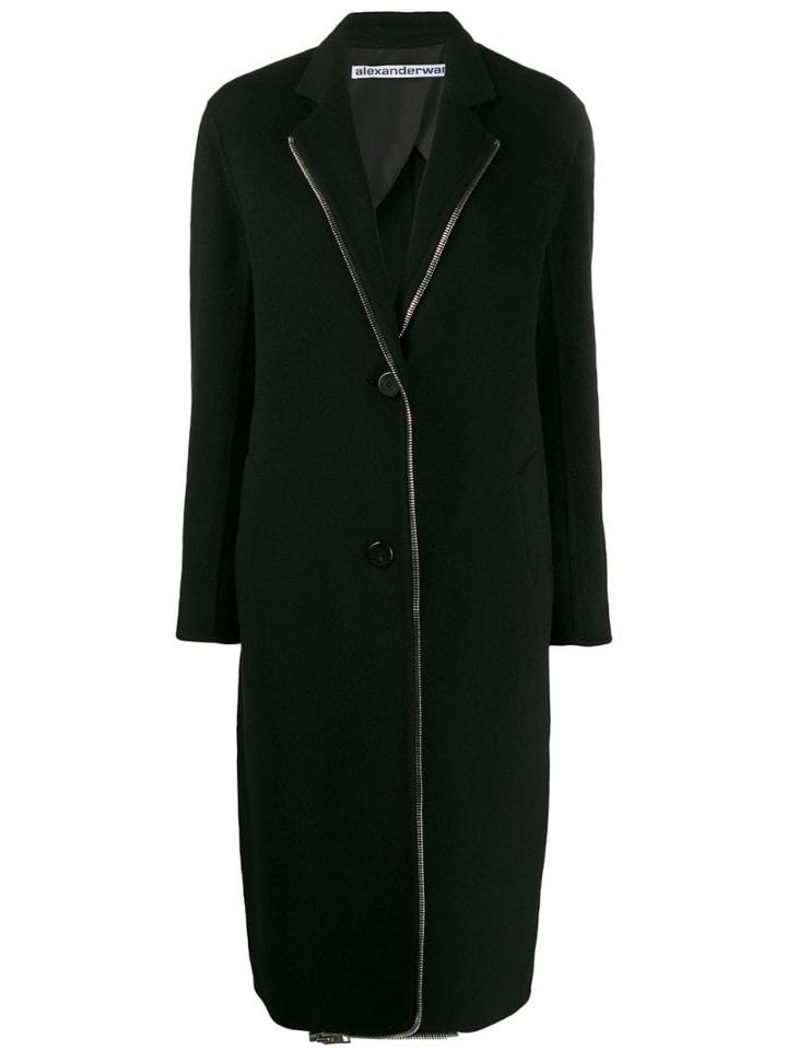 Alexander Wang Exposed Zip Midi Coat - Black