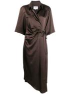 Nanushka Lais Wrap Dress - Brown