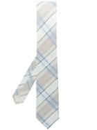Prada Tartan Plaid Patterned Tie - Nude & Neutrals