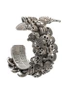À La Garçonne Embellished Skulls Bracelet - Metallic