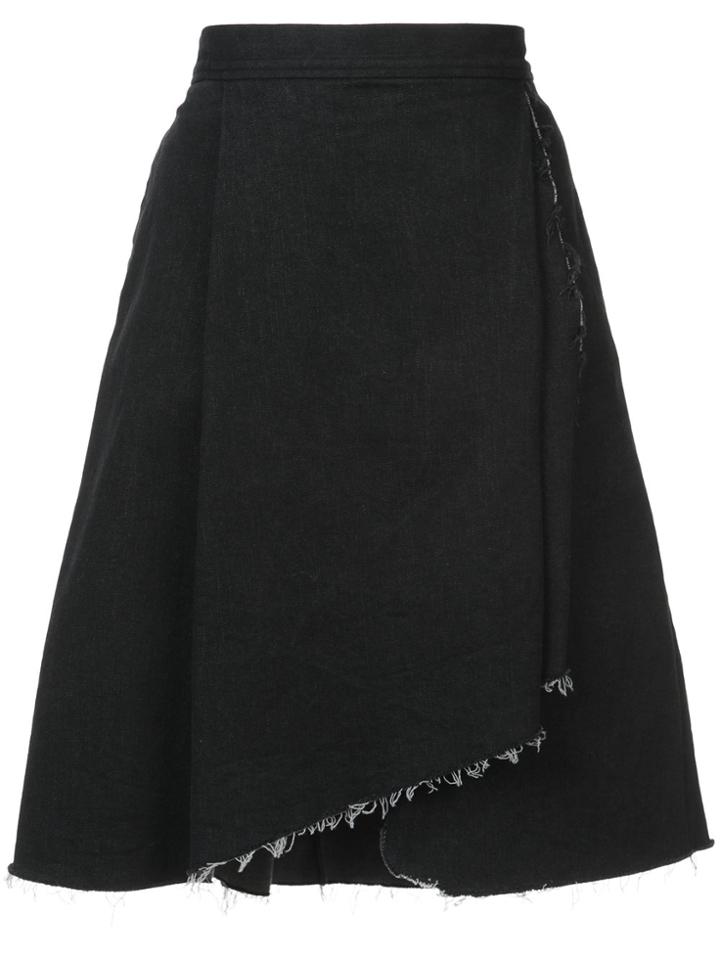 Harvey Faircloth Assymmetric Raw Hem Skirt - Black