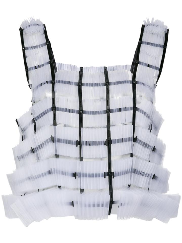 Comme Des Garçons Noir Kei Ninomiya Tulle Top - White