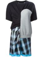 Marc By Marc Jacobs Patchwork T-shirt Dress, Women's, Size: Medium, Black, Cotton/polyurethane/polyester/spandex/elastane