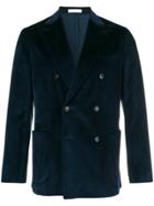 Boglioli Velvet Double Breasted Jacket - Blue