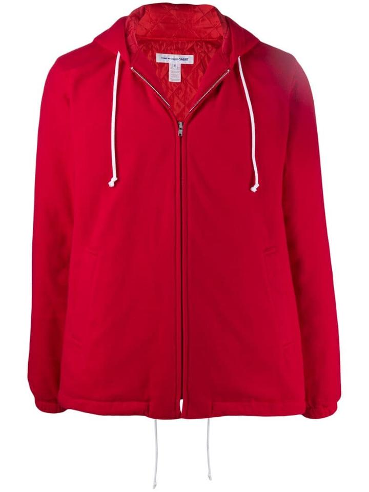 Comme Des Garçons Shirt Hooded Bomber Jacket - Red