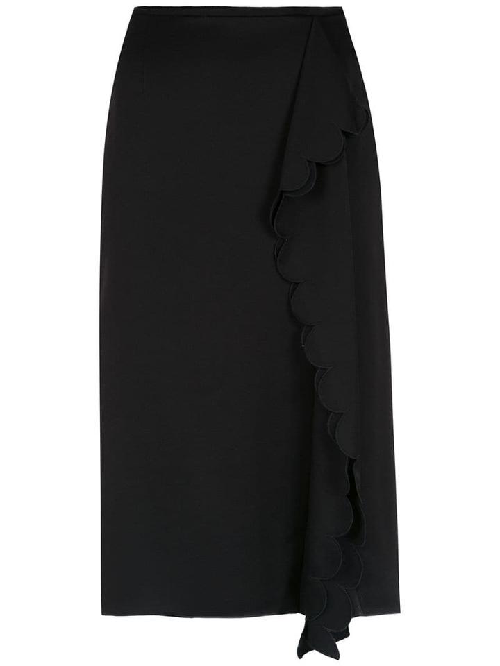 Reinaldo Lourenço Scallop Trim Skirt - Black
