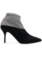 Pierre Hardy Kelly Knit Boots - Silver/black