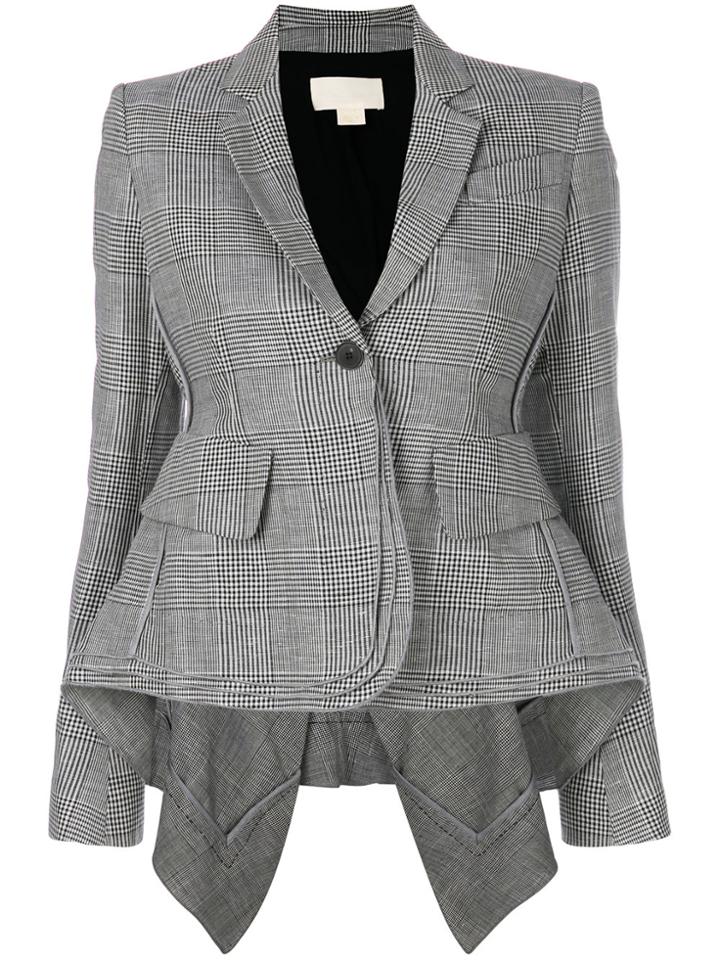 Antonio Berardi Houndstooth Peplum Blazer - Black