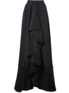 Tome Long Draped Skirt - Black