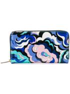 Emilio Pucci Abstract Print Zip-around Wallet - Blue