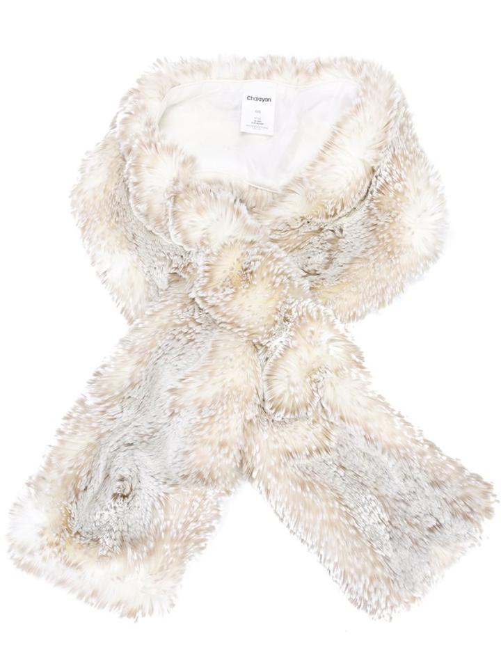 Chalayan Faux Fur Scarf, Women's, Nude/neutrals, Acrylic/polyester/cupro