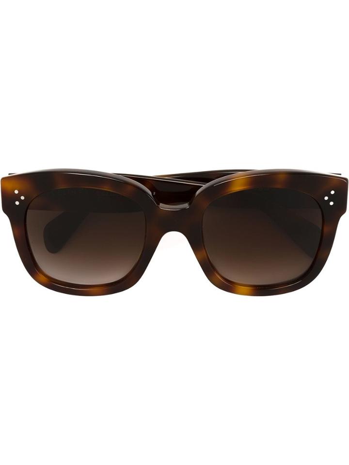Celine Eyewear Tortoiseshell Effect Sunglasses - Brown