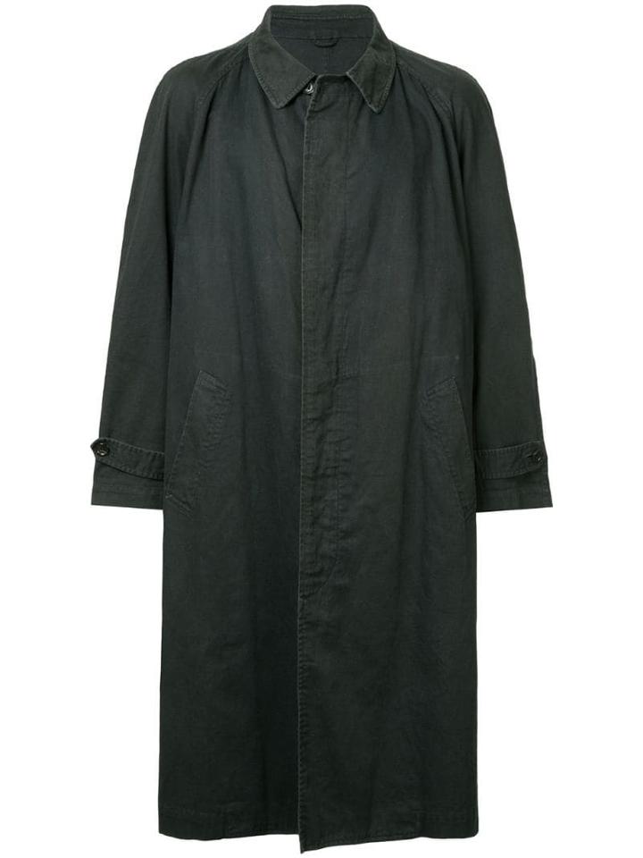 Comme Des Garçons Pre-owned Concealed Fastening Midi Coat - Black