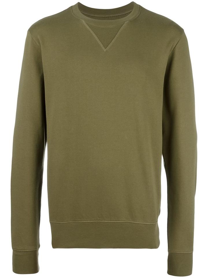 Maison Margiela Elbow Patch Sweatshirt, Men's, Size: 50, Green, Cotton/calf Leather