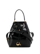 Emilio Pucci Black Patent Leather Bonita Bucket Bag