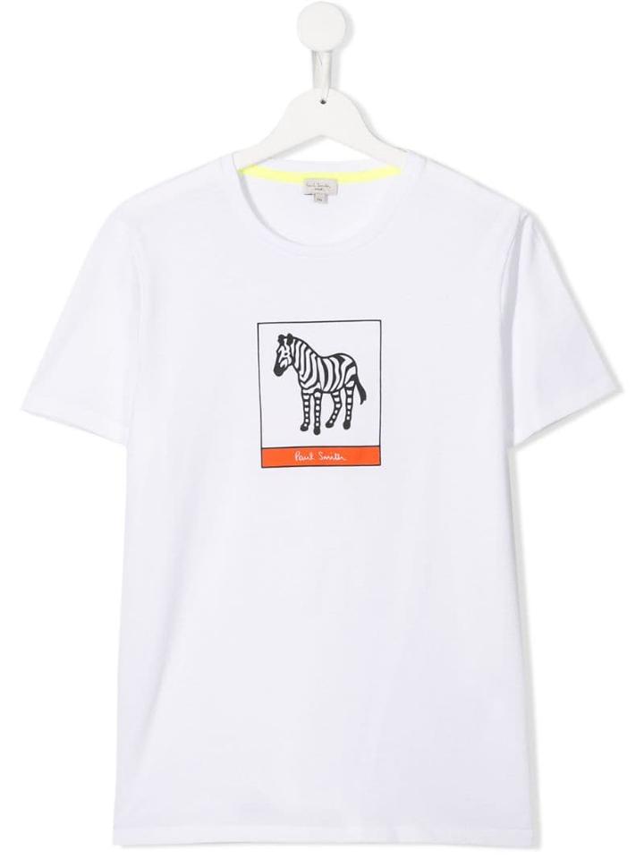 Paul Smith Junior Teen Zebra Print T-shirt - White