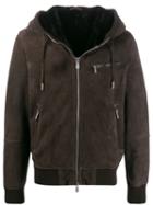 Eleventy Zipped Suede Jacket - Brown