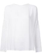 Cityshop Lace Sleeve Blouse, Women's, White, Rayon