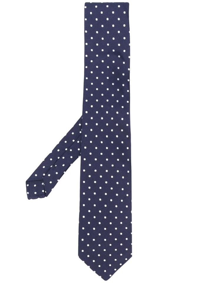 Etro Dotted Silk Tie - Blue