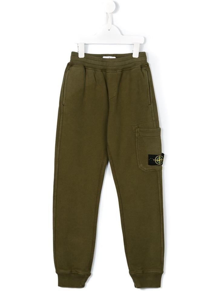 Stone Island Kids Straight-leg Track Pants, Boy's, Size: 6 Yrs, Green