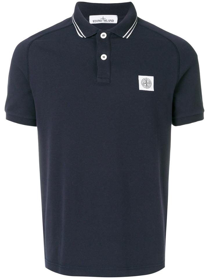 Stone Island Short Sleeved Polo Shirt - Blue