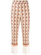 Elisabetta Franchi Cropped Monogram Pants - Neutrals