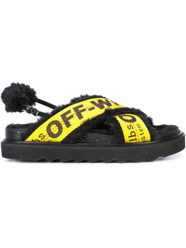 Off-white Crossover Logo Sandals - Black
