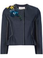 Carolina Herrera Embellished Denim Jacket - Blue