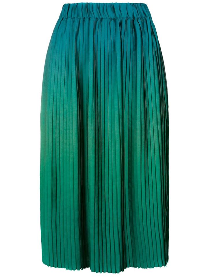 À La Garçonne Gradient Pleated Skirt - Green
