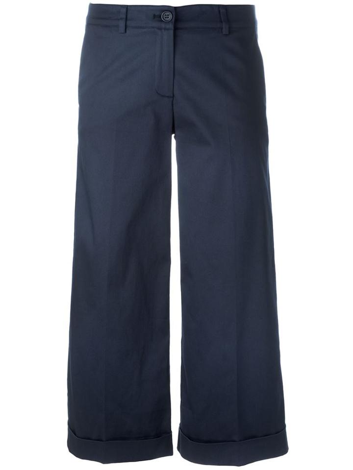 P.a.r.o.s.h. Cropped Trousers, Women's, Size: Xs, Blue, Cotton/spandex/elastane